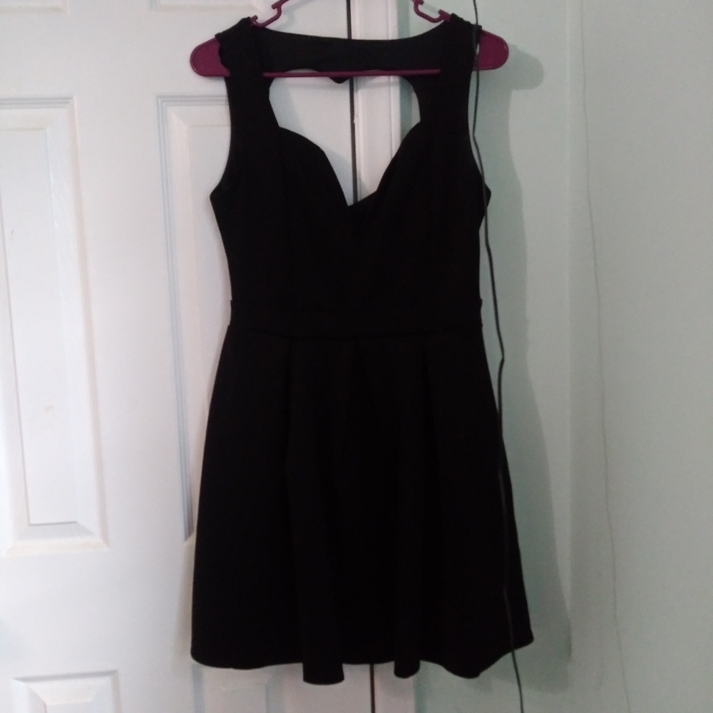 Black thick dress with heart cut out details